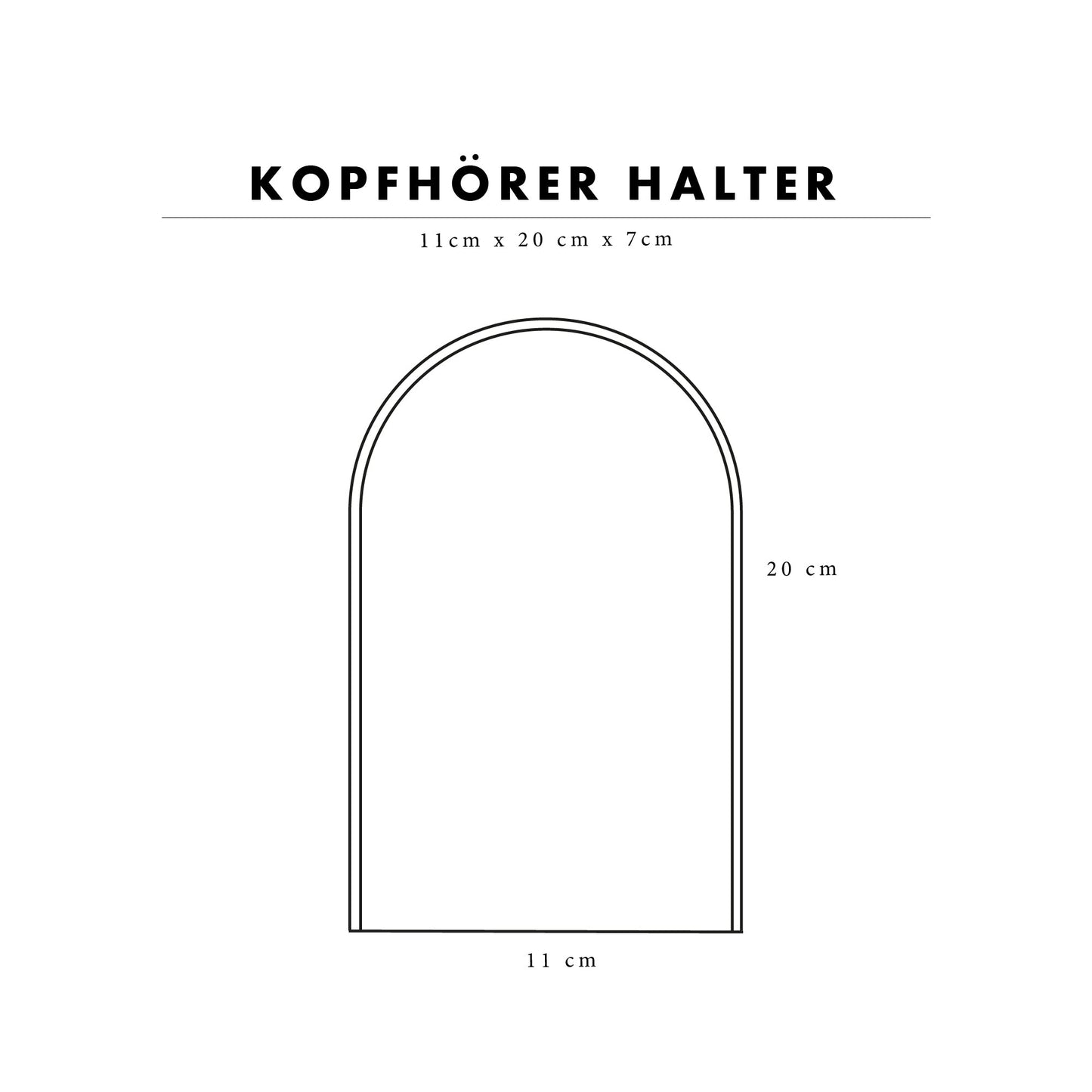 Kopfhörerhalter - LEBEN beginnt mit Musik - Massiv - Schöner und praktischer Platz für Kopfhörer - Farben wählbar - Schickes Design - Kork