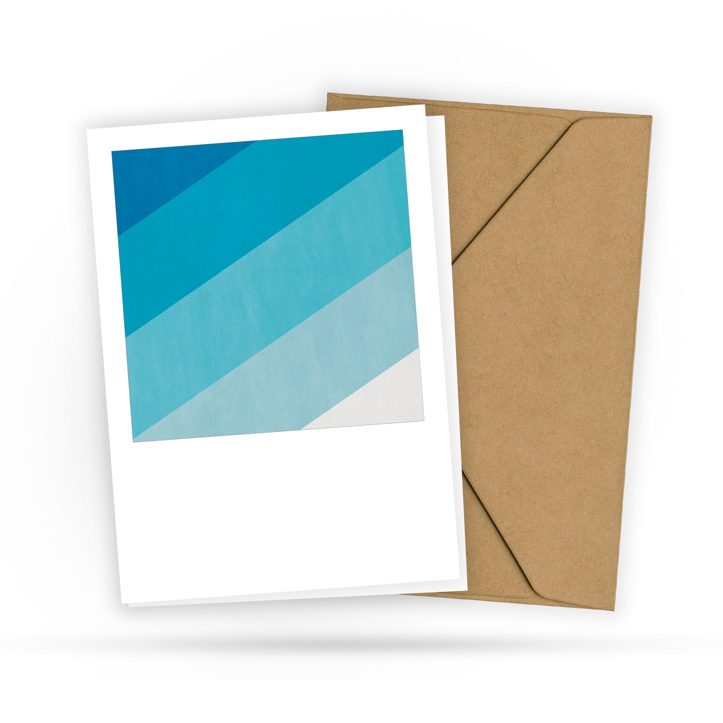 Stylische Postkarte - Blue - Unverfängliche Grußkarte - Neutral - Brief - Mini Print - Minimal Design - 2 Karten und 1 Briefumschlag