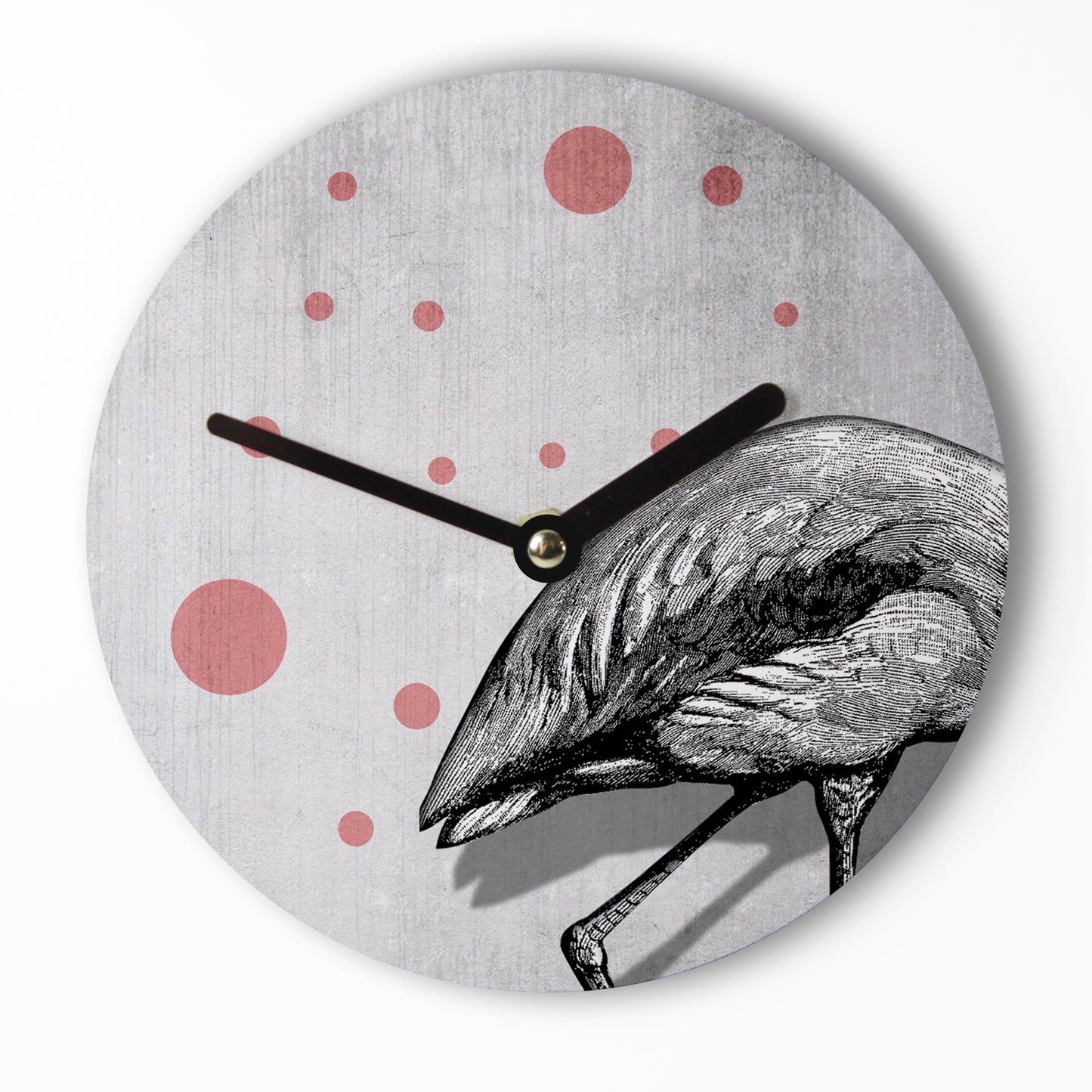 Mini Wanduhr – Leaving Flamingo – 15cm