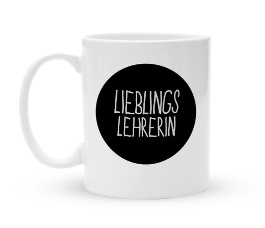 Tasse Lieblingslehrerin - Kaffeebecher zum Schmunzeln - 325 ml - Handmade