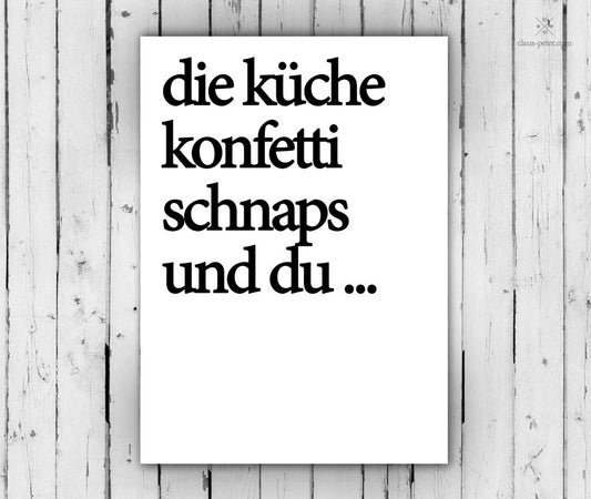 Print - Typo - Spruch - Küche