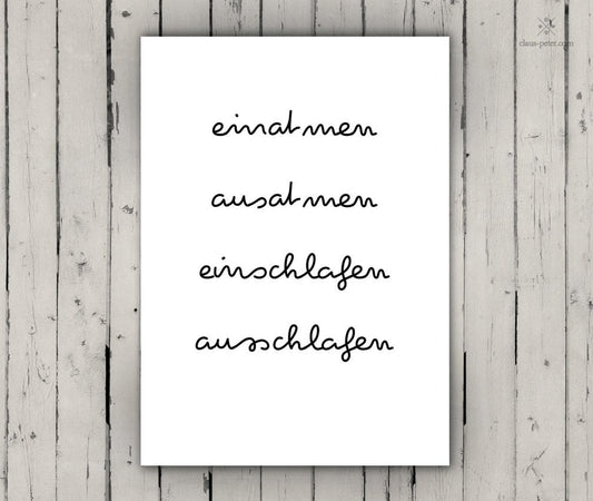 Print - Typo - Spruch - Einschlafen