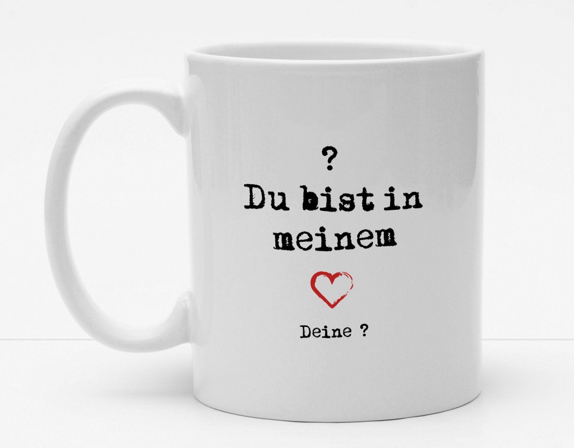 Personalisierbare Tasse mit Namen - Du bist in meinem Herzen - 325ml - Handmade