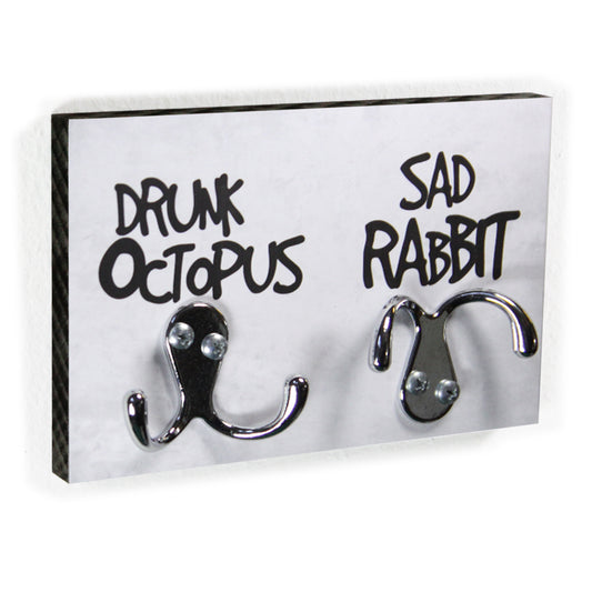 Schlüsselbrett - Typo - Drunk Octopus & Sad Rabbit