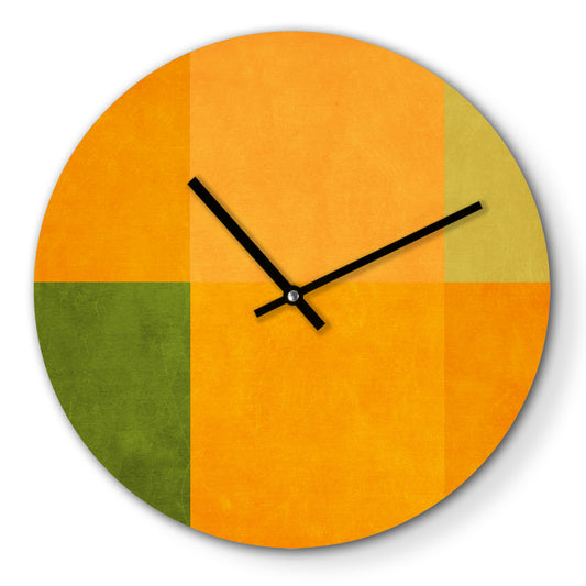 Wanduhr – Orange Pixel - 30cm